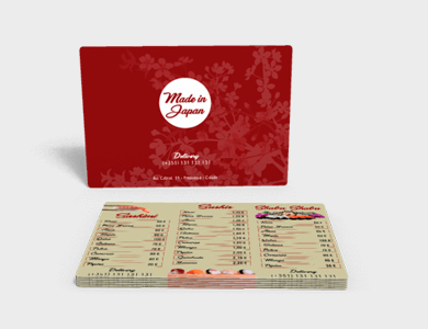 Cardápio em PVC 0,5mm Fosco Frente e Verso 30x45cm 1 Folha - 4x4 - 1 unid