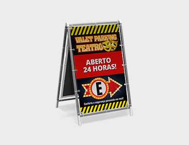 Cavalete Completo - Tamanho montado: 60x100 cm + Par de Lonas 440g - 4x0 - 1 unid