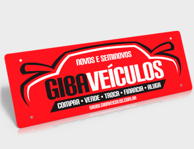 Cobre Placa para Carro em PVC 0,5mm Fosco Frente e Verso 40,5x13,5 cm - 4x0 - 5 unid