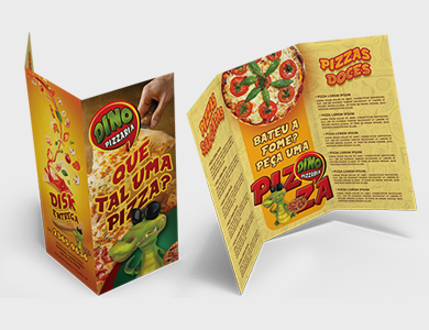 Folder com 2 Dobras Couchê 120g Verniz Total Frente e Verso 10x21cm - 4x4 - 500 unid