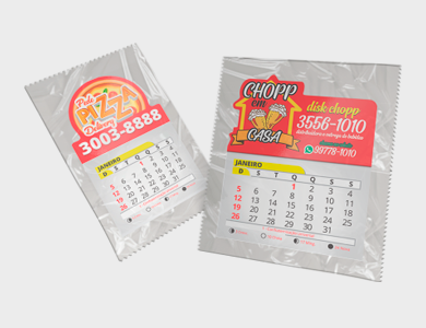 Ímã de Geladeira com Faca Personalizada e Bloco de Calendário 2026 Embalado Individualmente Supremo 4x5cm - 4x0 - 100 unid