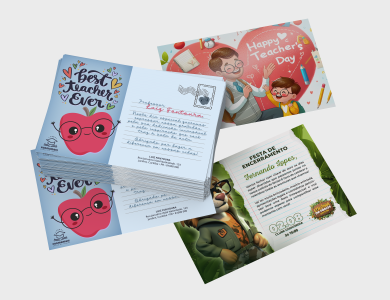 Convites e Postais com Dados Variáveis Supremo 300g Verniz Total Frente 15x21cm - 4x1 - 1 unid