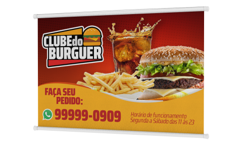 Mini Banner Bastão Largo 280g 40x30cm - 4x0 - 1 unid