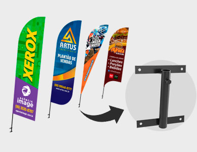 Wind Banner de Parede Tecido Helanca 50x150cm - 4x4 - 1 unid